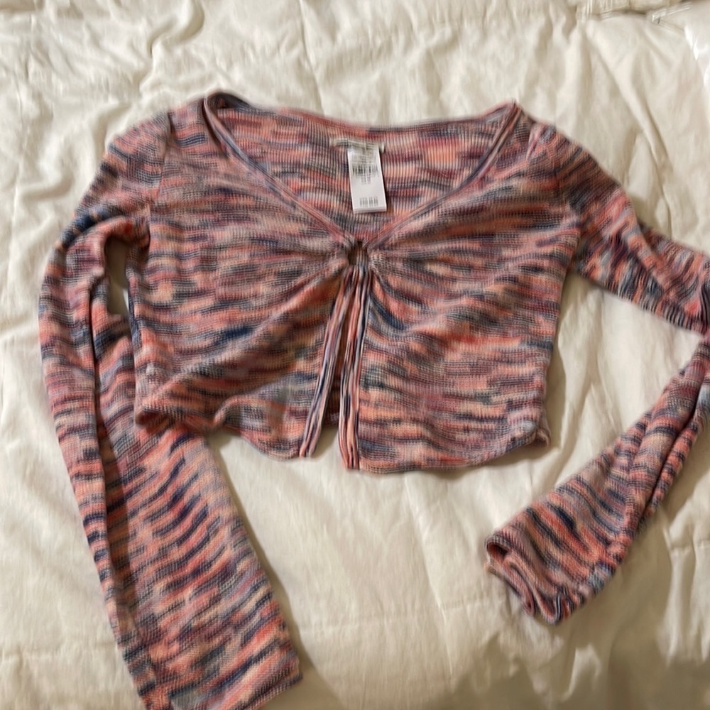 American eagle cropped top sweater with blue Halter top Both NWT - Picture 3 of 6